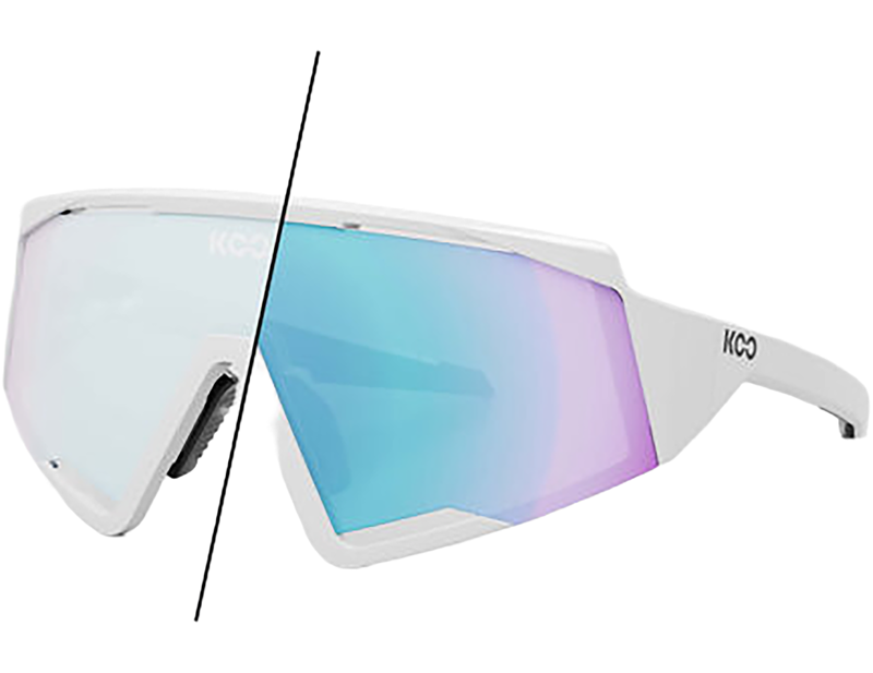 Balfes Bikes Koo Spectro Sunglasses in White/Photochromic Turquoise Mirror | Free postage over £30, £10 off first order, price match & 0% finance.