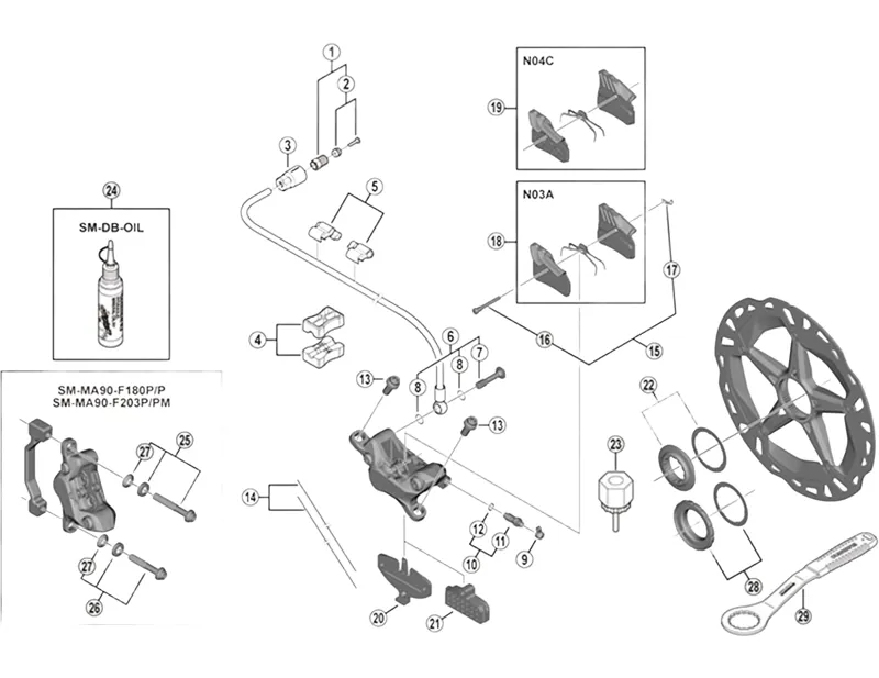 Balfes Bikes Shimano BR-M985 pad axle and snap ring | Free postage over £30, £10 off first order, price match & 0% finance.