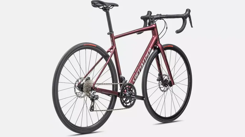 Specialized Allez E5 Disc Road Bike 2025 in Maroon/Silver Dust-2