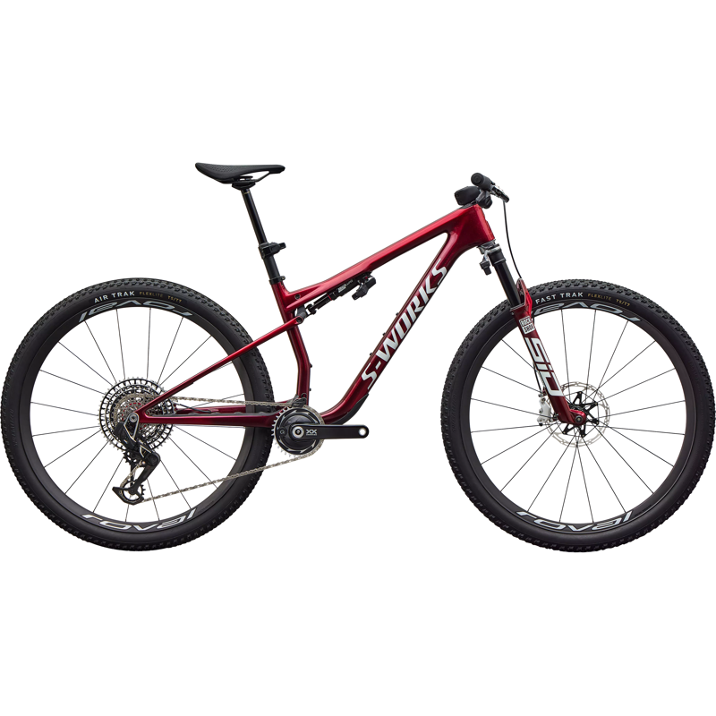Balfes Bikes Specialized S-Works Epic 9 Full Suspension Mountain Bike 2027 in Gloss Red Tint/Metallic White | Free postage over £30, £10 off first order, price match & 0% finance.
