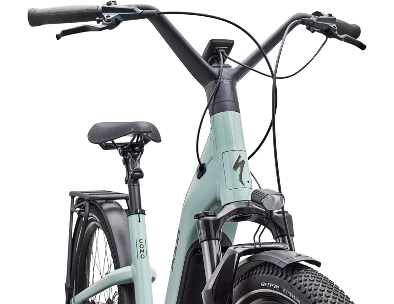 Specialized Turbo Como 5.0 IGH Electric Hybrid Bike 2027 in Gloss Agave Grey/Oak Green Metallic-2