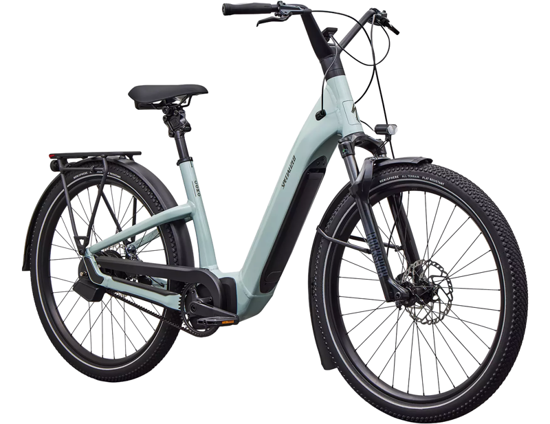 Specialized Turbo Como 5.0 IGH Electric Hybrid Bike 2027 in Gloss Agave Grey/Oak Green Metallic-1