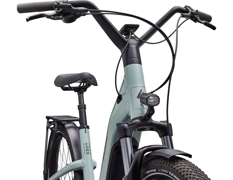 Specialized Turbo Como 4.0 Electric Hybrid Bike 2027 in Gloss Agave Grey/Oak Green Metallic-3