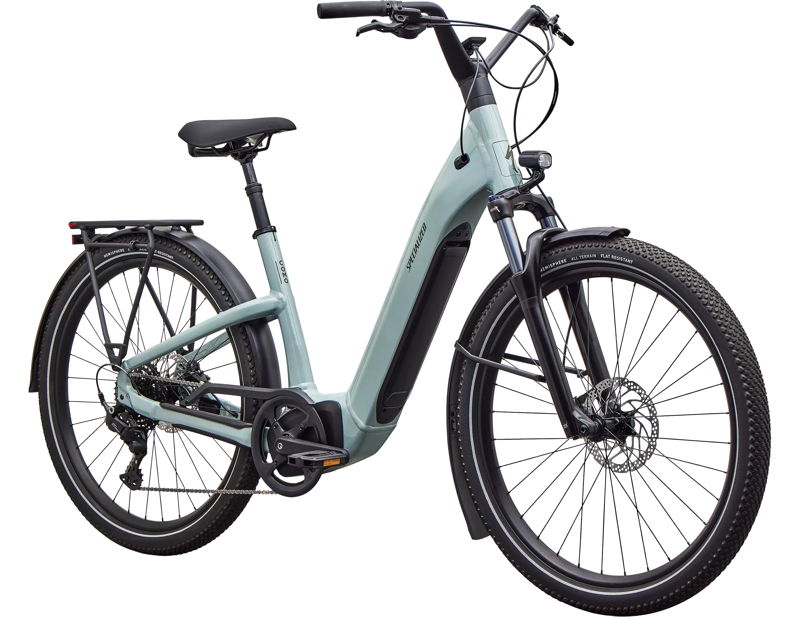Specialized Turbo Como 4.0 Electric Hybrid Bike 2027 in Gloss Agave Grey/Oak Green Metallic-2