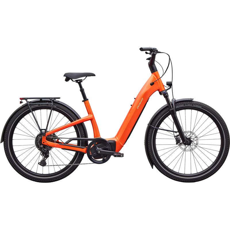 Balfes Bikes Specialized Turbo Como 4.0 Electric Hybrid Bike 2027 in Gloss Tangerine/Sunset Yellow | Free postage over £30, £10 off first order, price match & 0% finance.
