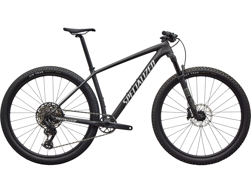 Specialized Epic Hardtail Comp Hardtail Mountain Bike 2026 in Satin Carbon / Metallic White Silver