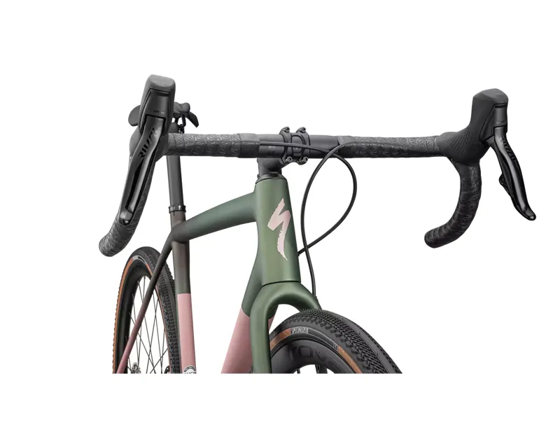 Specialized Crux Expert Gravel Bike 2025 in Cypress/Doppio/Dusky Pink/Champagne 5-4