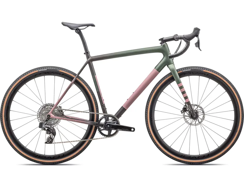 Specialized Crux Expert Gravel Bike 2025 in Cypress/Doppio/Dusky Pink/Champagne 5