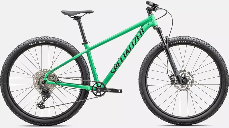Balfes Bikes Specialized Rockhopper Expert Hardtail Mountain Bike 2025 in Gloss Electric Green/Dark Moss | Free postage over £30, £10 off first order, price match & 0% finance.