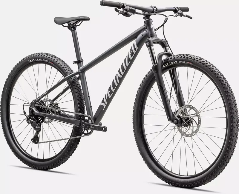 Specialized Rockhopper Sport Hardtail Mountain Bike 2025 in Satin Black Liquid Metal White-1