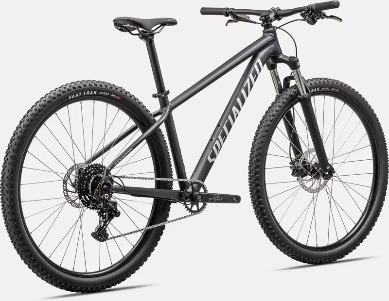 Specialized Rockhopper Sport Hardtail Mountain Bike 2025 in Satin Black Liquid Metal White-2