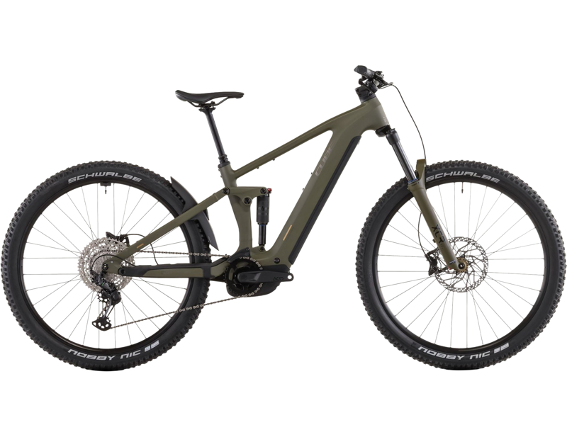 Balfes Bikes Cube Stereo Hybrid One44 Pro Electric Mountain Bike 2026 in Dustyolive/Gold | Free postage over £30, £10 off first order, price match & 0% finance.