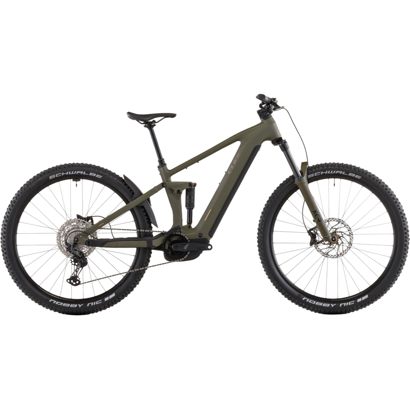 Balfes Bikes Cube Stereo Hybrid One44 Pro Electric Mountain Bike 2026 in Dustyolive/Gold | Free postage over £30, £10 off first order, price match & 0% finance.