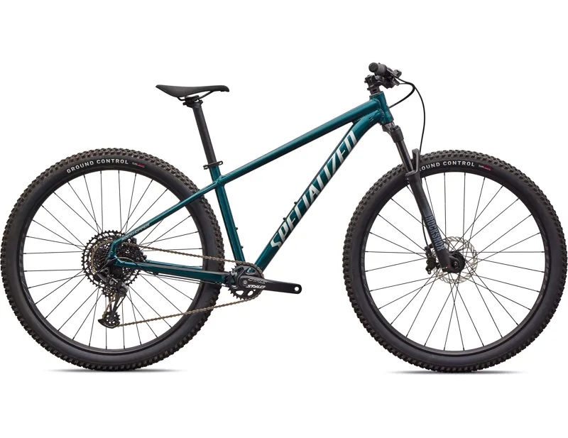 Balfes Bikes Specialized Rockhopper Expert Hardtail Mountain Bike 2026 in Gloss Emerald Metallic / Shadow Silver | Free postage over £30, £10 off first order, price match & 0% finance.