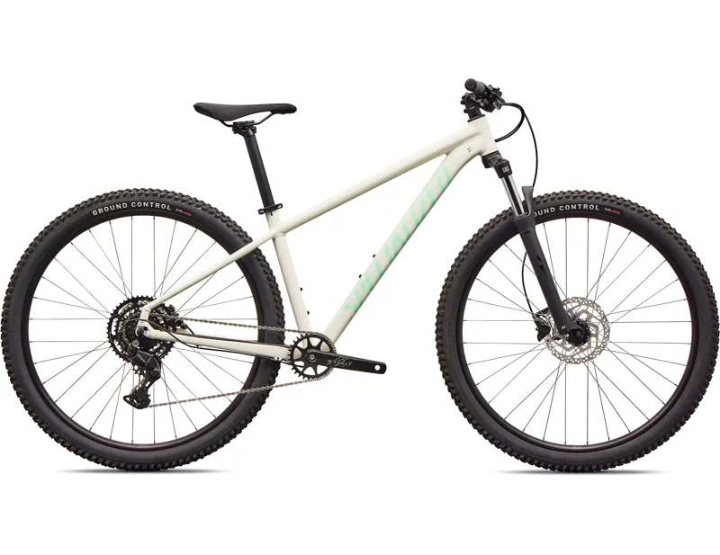 Balfes Bikes Specialized Rockhopper Sport Hardtail Mountain Bike 2026 in Gloss Dune White / Oasis | Free postage over £30, £10 off first order, price match & 0% finance.