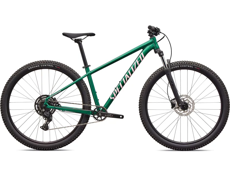 Balfes Bikes Specialized Rockhopper Sport Hardtail Mountain Bike 2026 in Gloss Pine Green / Desert Rose | Free postage over £30, £10 off first order, price match & 0% finance.