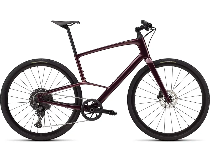 Balfes Bikes Specialized Sirrus X 5.0 Hybrid Bike 2026 in Gloss Bordeaux Metallic / Burnt Gold Metallic Frost Reflective | Free postage over £30, £10 off first order, price match & 0% finance.