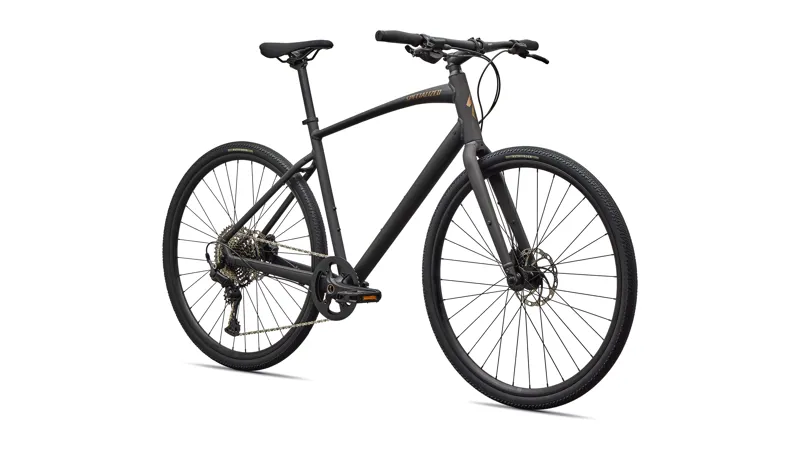 Specialized Sirrus X 3.0 Hybrid Bike 2026 in Satin Metallic Obsidian / Burnt Gold Metallic Frost Reflective-2