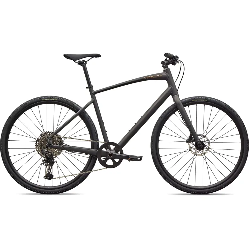 Balfes Bikes Specialized Sirrus X 3.0 Hybrid Bike 2027 in Satin Metallic Obsidian / Burnt Gold Metallic Frost Reflective | Free postage over £30, £10 off first order, price match & 0% finance.