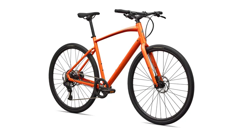 Specialized Sirrus X 2.0 Hybrid Bike 2026 in Gloss Tangerine / Shadow Silver Frost Reflective-1