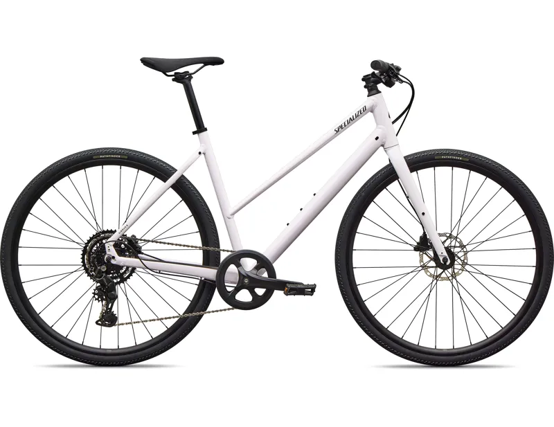 Specialized Sirrus X 2.0 Step-Through Hybrid Bike 2026 in Gloss Rose Shimmer / Metallic Obsidian Frost Reflective