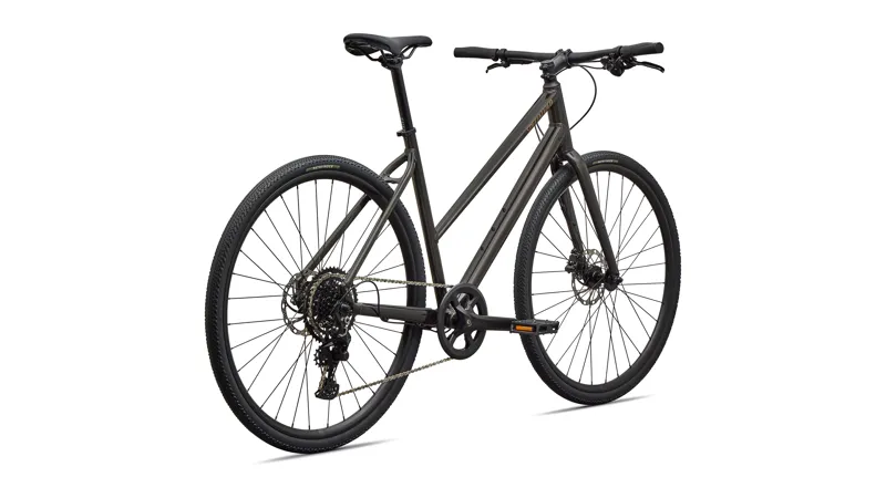 Specialized Sirrus X 2.0 Step-Through Hybrid Bike 2026 in Gloss Metallic Obsidian / Burnt Gold Metallic Frost Reflective-1