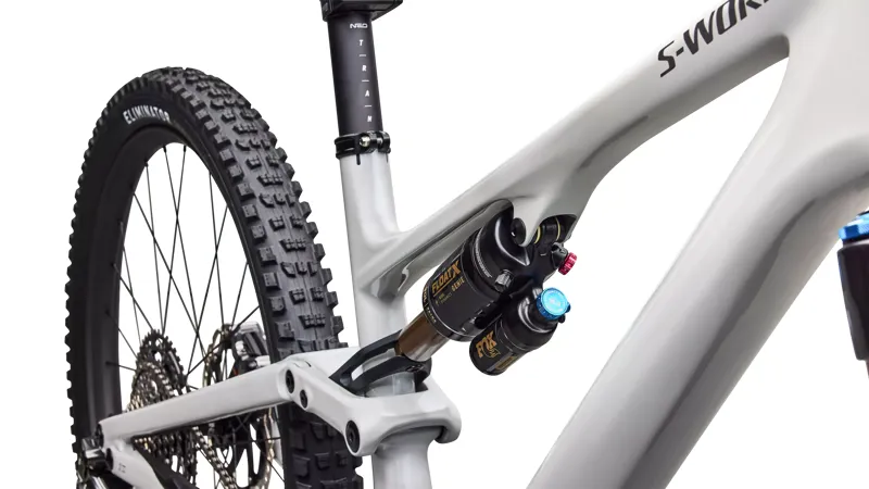 Specialized S-Works Stumpjumper 15 EVO Di2 Full Suspension Mountain Bike 2026 in Gloss Dolomite Metallic / Smoked Liquid Metal-5