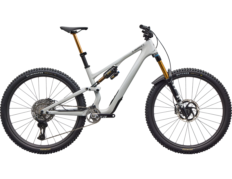 Specialized S-Works Stumpjumper 15 EVO Di2 Full Suspension Mountain Bike 2026 in Gloss Dolomite Metallic / Smoked Liquid Metal