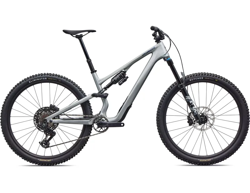 Balfes Bikes Specialized Stumpjumper 15 EVO Comp Full Suspension Mountain Bike 2026 in Gloss Shadow Silver / Majesty Blue Metallic | Free postage over £30, £10 off first order, price match & 0% finance.