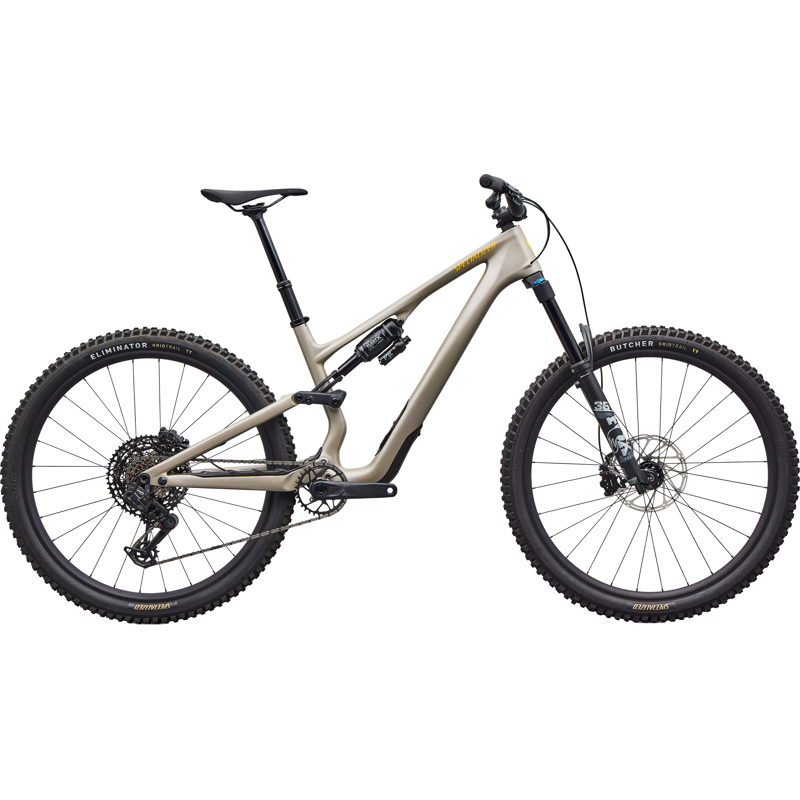 Balfes Bikes Specialized Stumpjumper 15 EVO Comp Full Suspension Mountain Bike 2026 in Satin Sandstone Metallic / California Sunshine | Free postage over £30, £10 off first order, price match & 0% finance.