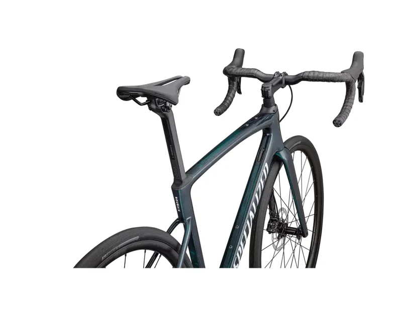 Specialized Roubaix SL8 Comp Carbon Road Bike 2025 in Gloss Lagoon Tint Over Carbon/Morning Mist-3