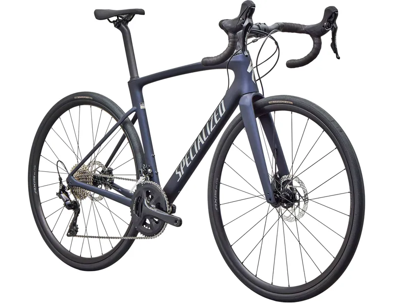 Specialized Roubaix SL8 Tiagra Carbon Road bike 2027 in Satin Marine Metallic/Shadow Silver-2