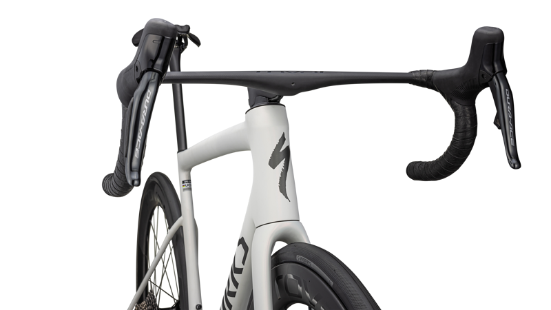 Specialized S-Works Tarmac SL8 Dura-Ace Di2 Carbon Road Bike 2024 in Fog Tint/Green Ghost-4