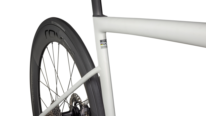 Specialized S-Works Tarmac SL8 Dura-Ace Di2 Carbon Road Bike 2024 in Fog Tint/Green Ghost-5