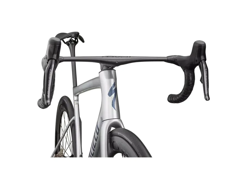 Specialized Tarmac SL8 Pro Ultegra Di2 Carbon Road Bike 2025 in Gloss Liquid Silver/Blue Pearl Over Black-4