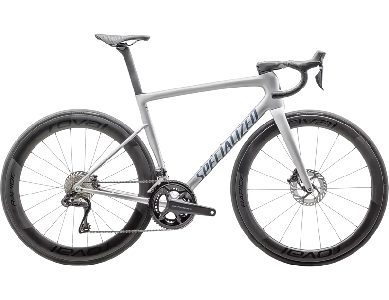 Balfes Bikes Specialized Tarmac SL8 Pro Ultegra Di2 Carbon Road Bike 2025 in Gloss Liquid Silver/Blue Pearl Over Black | Free postage over £30, £10 off first order, price match & 0% finance.