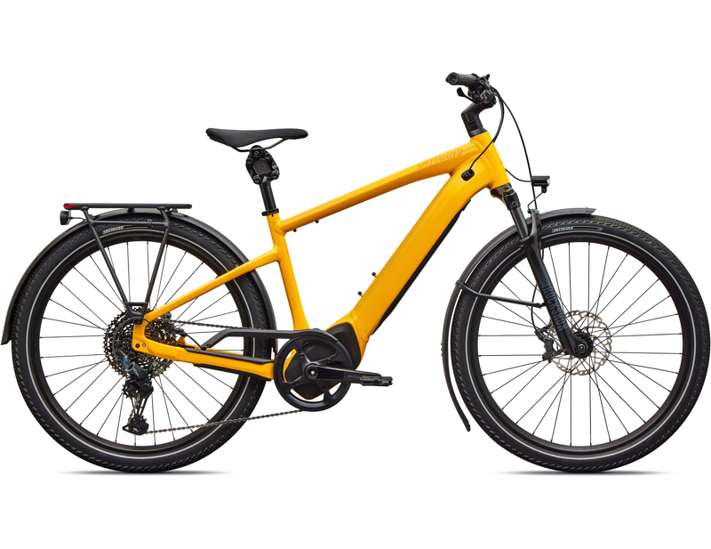 Balfes Bikes Specialized Turbo Vado 5.0 Electric Hybrid Bike 2026 in Gloss California Sunshine / Orange Zest | Free postage over £30, £10 off first order, price match & 0% finance.