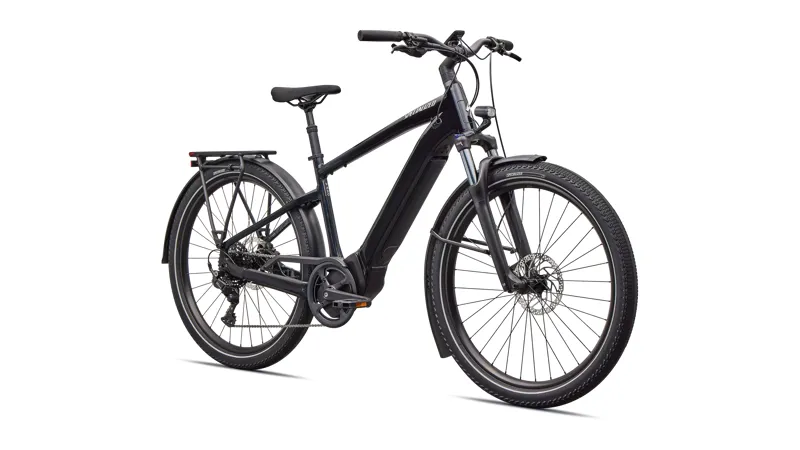 Specialized Turbo Vado 4.0 Electric Hybrid Bikes 2026 in Gloss Castblack / Satin Silver Reflective-1