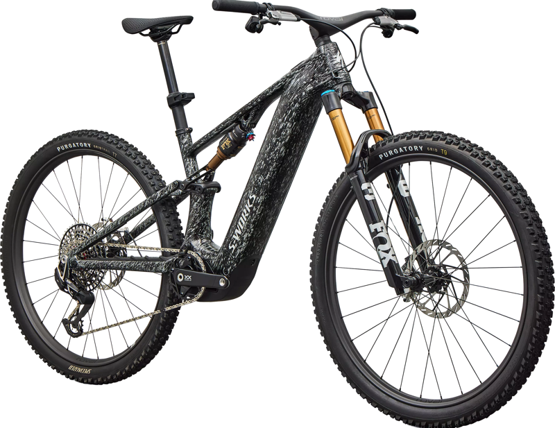 Specialized S-Works Levo R Electric Full Suspension Mountain Bike 2026 in Gloss Shadow Silver / Blended Speckle Over Carbon Dust / Silver Dust-2