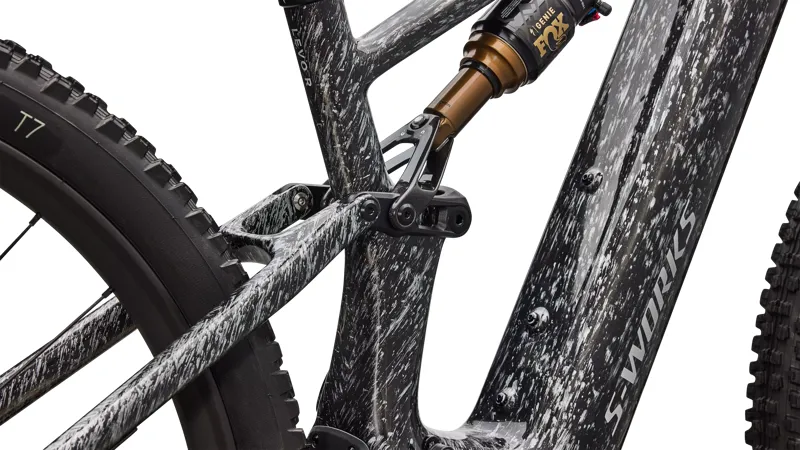 Specialized S-Works Levo R Electric Full Suspension Mountain Bike 2026 in Gloss Shadow Silver / Blended Speckle Over Carbon Dust / Silver Dust-7