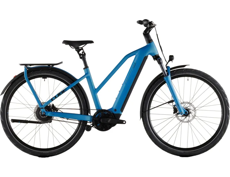 Cube Kathmandu Hybrid Comfort Pro 800 Trapeze Electric Hybrid Bike 2026 in Azure/Black