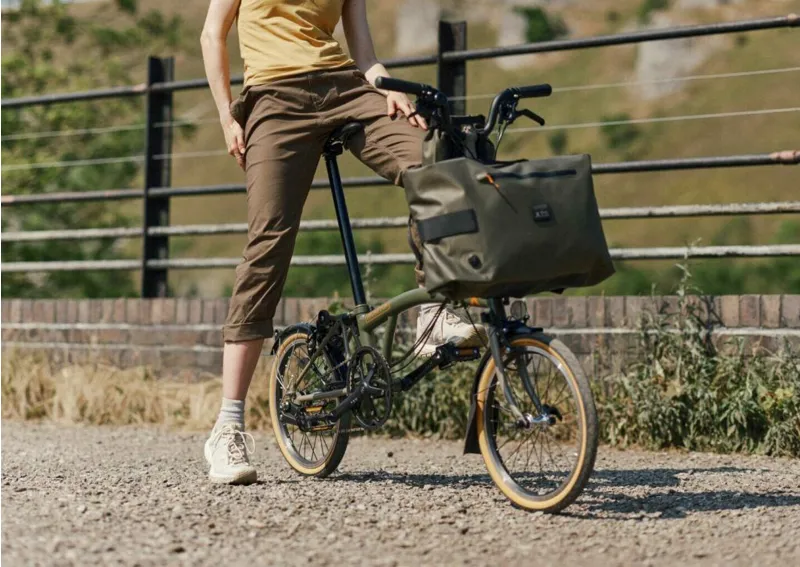 Brompton x Bear Grylls C Line Explore Special Edition Folding Bike 2023 in Moss Green Mushroom Grey-10