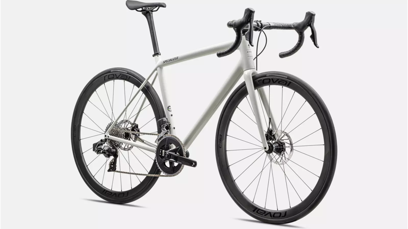 Specialized Aethos Expert Road Bike 2024 in Dune White/Obsidian-1