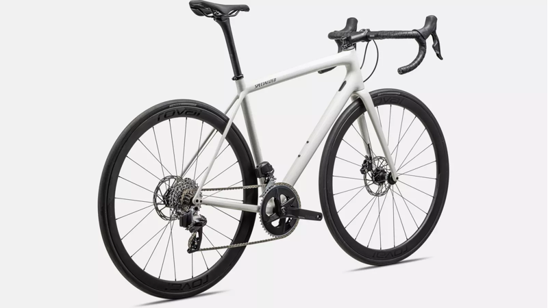 Specialized Aethos Expert Road Bike 2024 in Dune White/Obsidian-2