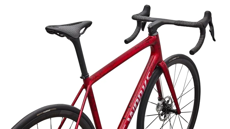 Specialized S-Works Aethos 2 AXS Road Bike 2026 in Sandstone Metallic Base / Red Tint-2