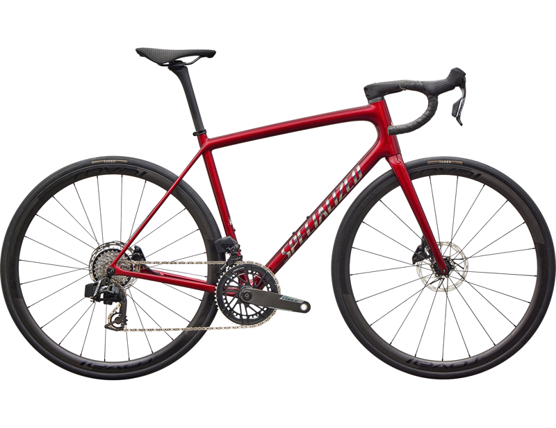 Balfes Bikes Specialized Aethos 2 Pro AXS Road Bike 2026 in Gloss Red Sky/Chrome | Free postage over £30, £10 off first order, price match & 0% finance.