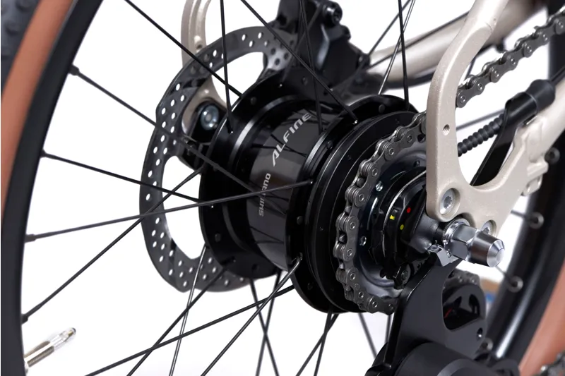 Brompton G Line with Roller Frame 8 Speed Folding Bike 2025 in Traildust White-6