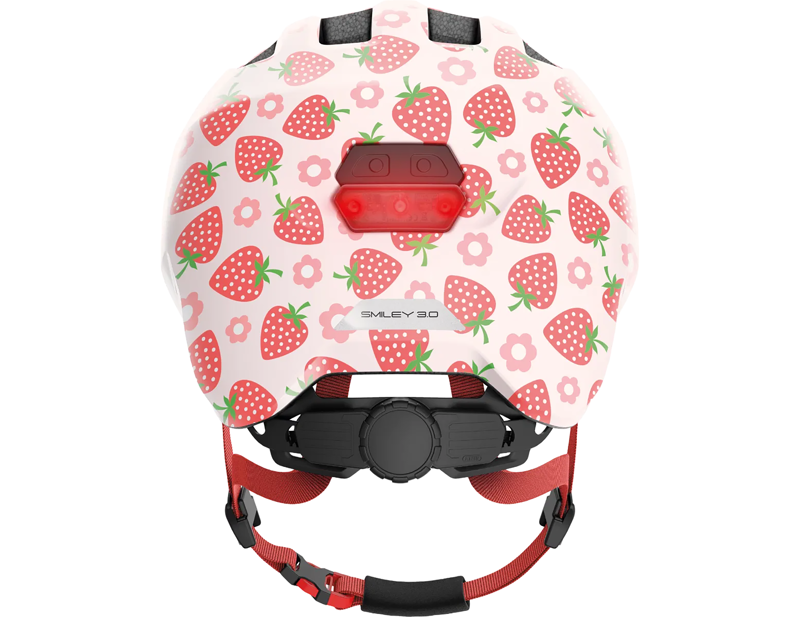 Abus Smiley 3.0 Kids LED Helmet in Rose Strawberry-2