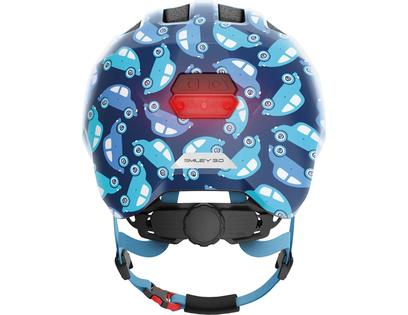 Abus Smiley 3.0 Kids LED Helmet in Blue Car-2