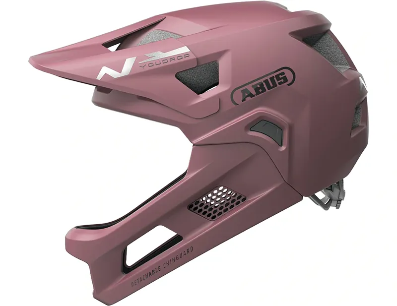 Abus YouDrop FF Kids Full-Face Mountain Bike Helmet in Blush Red